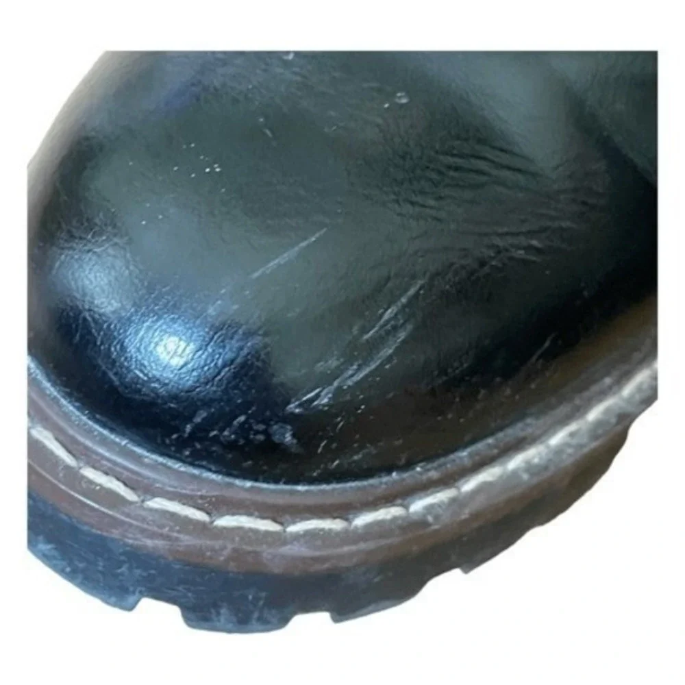 Sonoma‎ Goods For Life Garner Boots Black Faux Leather Lug Sole 8.5